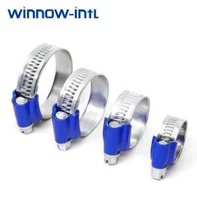 British Type Worm Screw Hose Clip Perforated Band Clamp for Water Pipe and Air Hose