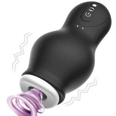 New Male Penis Head Trainer with Vibration, Suction, and Negative Pressure to Reduce Sensitivity Sex Toy.
