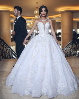 Shanghai White Elegant Bridal Ball Gown Wedding Dress