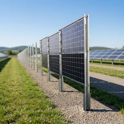 Solar Panel Vertical Ground Mount Farm Racking System Bifacial Module Compatibility Hot-dip Galvanized Steel 5-15% Increased