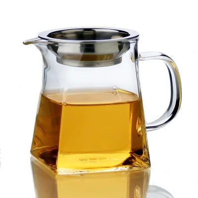 Square High Borosilicate Glass Cup Set 12oz 16oz 25oz Heat Resistant Mug Kung Fu Tea Cups Glass Coffee Water Cup with Handles