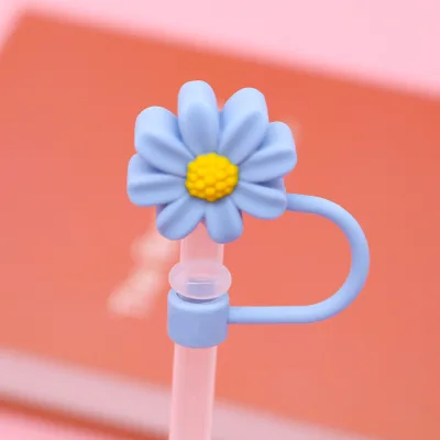 Eco Friendly Silicone Straw Tip Cover Dust Protection 8mm