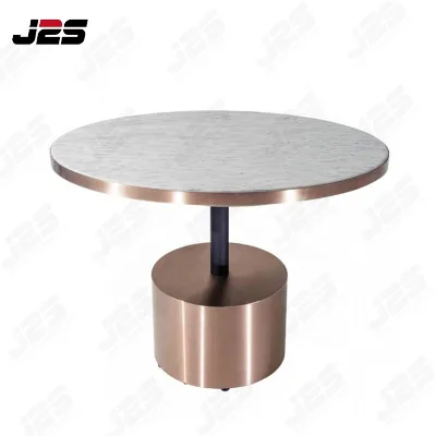 Modern Italian Gold Marble restaurant Table with Stainless Steel Chair for Home Restaurant Hotel
