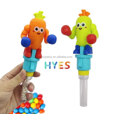 Huiye Boxing Radish Man Candy Toys Battle Playing Games Sugar Toys With Filled Tube Candy Toys for Adults Kids Interactive Gifts