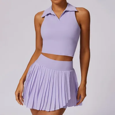 New Running Outdoor Dress Gym Sports Dress Lined Fitness Shorts T-Shirt Top Tennis Skirts Women's Golf Skirts With Short Skirt