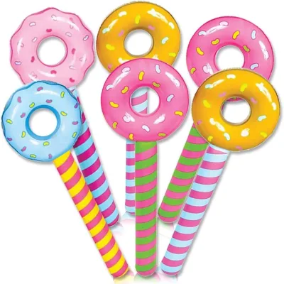 In-stock Wholesale Hot-selling PVC Inflatable Donut Stick Party Decoration Toy for Ages 8-13 Model F-2154