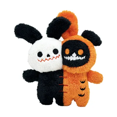 Cross-Border New Halloween Double Head Ghost Bear Super Soft Plush Doll with PP Cotton Filling Washed Techniques