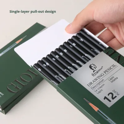 Giorgione Set 2B Exam Elementary School Students Drawing HB Soft Medium Hard 4B 8B Full Set Black Wooden Sketch Pencil