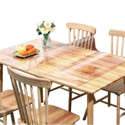 Solid Square Transparent Tablecloth 45 cm X 45 cm 1.5mm Thick Clear Vinyl PVC Table Cover Waterproof Stain-Resistant