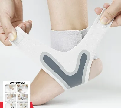 Left/Right Feet Sleeve Ankle Support Socks Compression Anti-Sprain Heel Protective Pressurizable Bandage Breathable Comfortable