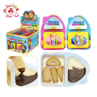 Cartoon School Bag Shaped Chocolate Dip Student Stationery Biscuit Cup