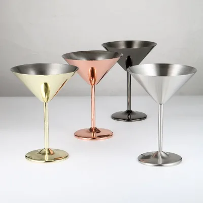 304 Stainless Steel Martini Glass Unbreakable Mirror Polished Stemmed for Margarita Manhattan Champagne Party Wedding Dinner Cup