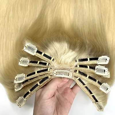 Salon Octopus Clip in Hair Extensions 100 Virgin Double Drawn Cuticle Remy Seamless Invisible Multi Clips One Piece Hairpiece