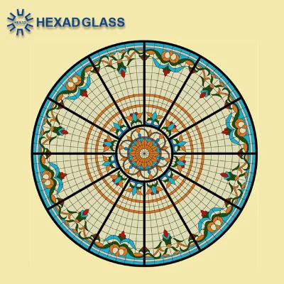 4mm Waterproof Stained Glass Decorative Wall Art for Building Use Hot Sale