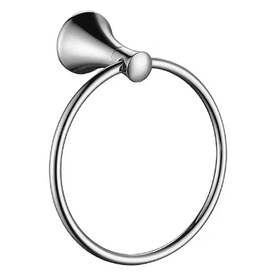 Innada Chrome Towel Ring Bar Holder Rack Paper Holder Cloth Double Cup Hook Soap Holder Glass Dish Solid Brass,Towel Ring