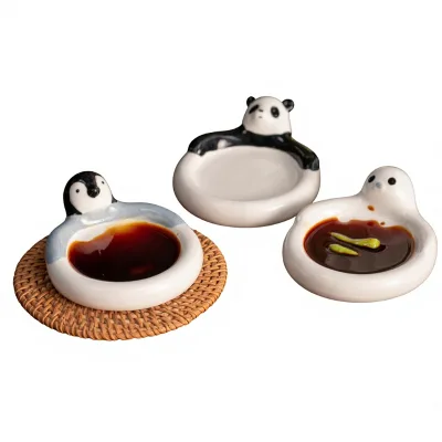 Creative Cartoon Animal-Shaped Flavor Dishes Microwave Safe Household Tableware Condiment Dishes Hot Pot Dishes Dishes Plates
