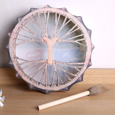 Tree of Life Shaman Drums Handmade 10 Inch Hand Drum With Drum Stick Instrumental for Spiritual Music Reflection Meditation