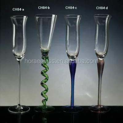 New Customized Candle Holder With Handblown Long Spiral Stemmed Glass Candle Holder