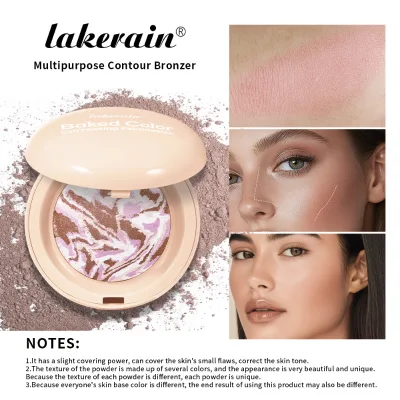Wholesale Lakerain Matte Baked Mineral Pressed Powder Brighten Color Correcting Foundation Custom Logo Private Label