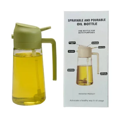 Wholesale Household Kitchen Pressurized Spray Type Two-in-one Glass Material with Handle Oil Spray Bottle