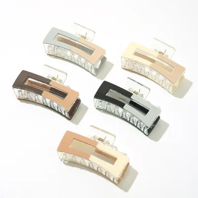 12CM Large Rectangle Polka Dot Plastic Hair Claw Clips Wholesale