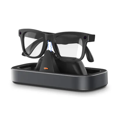 Desktop Charging Station for Meta Ray-Ban Smart Glasses Wayfarer Skyler Headliner, Oakley with 5000mAh Light Charger Dock Stand