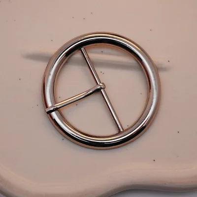 Electroplated Silver 50mm Round Nickel Zinc Alloy Belt Buckle Pin Type for Shoes & Clothing Decoration