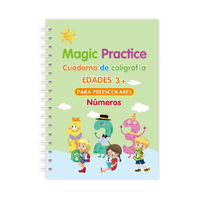Spanish Magic Books Learning Numbers Letters for Children Reusable Magic Practice Copybook Montessori Writing