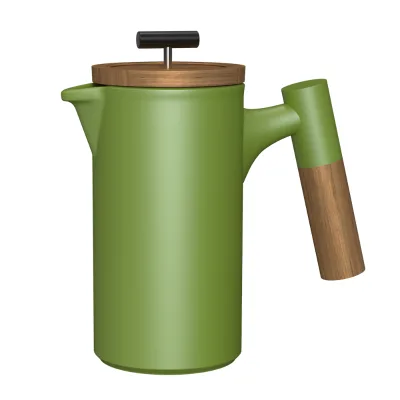 DHPO Ceramic French Press With Wooden Handle Eco-Friendly Coffee Maker High Quality Plunger Filter System Tea Coffee Set