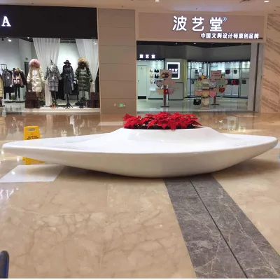 Y321 Boat Shaped Flower Pot Decor Big Chair Special Furniture Fiberglass Pubic Sofa Rest Recliner Accent Airport Waiting Chair