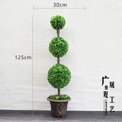 Outdoor Indoor Artificial Boxwood Bonsai Green Ball Topiary Trees UV Rated Artificial Ball Potted Plants