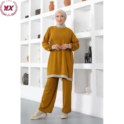 Islamic Women Tracksuit 2023 New High Quality Muslim Sports Wear Full Cover  Hoody Style Blouse With Pants