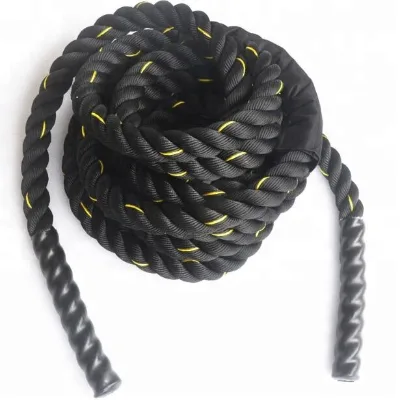 Vobell VBW Nylon Gym Training Battle Rope Power Rope-Black/Color Line 3.8cm/5cm Diameter