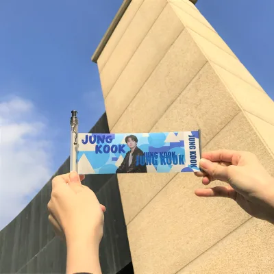 Wholesale Bangtan Boys Themed Retractable Banner Pen K-Pop Inspired Writing Tool with Pull-Out Band Poster Concert Fan Freebies