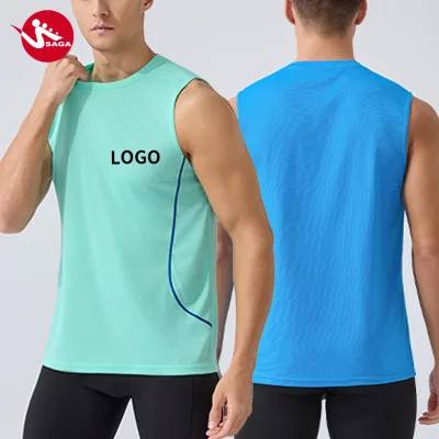 Custom OEM Loose Fit Sleeveless Quick Dry Breathable Running Gym Training Athletic Fitness Male Men Running Top