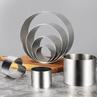 304 Stainless Steel Round Cake Ring Mold Pastry Mousse Cutter Set for Baking Cookies Pancakes Muffins Biscuit Pastry