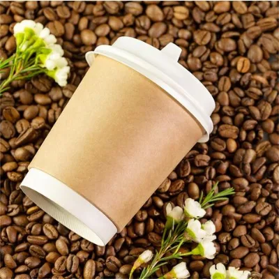 8OZ 12OZ 16OZ Disposable Double Wall paper cup Takeout Coffee Cup With Lids