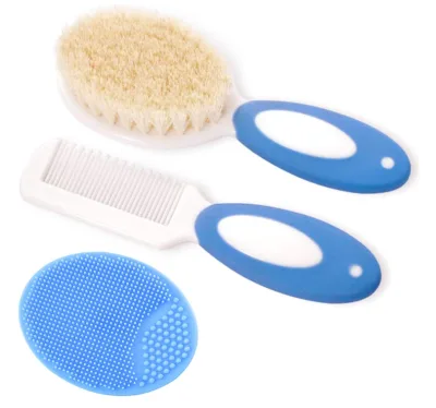 Hot Sales blue and pink Multifunctional wash shower Baby Cleaning Silicone Straw Brush Baby comb bath