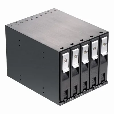 5-Bay Internal HDD Storage Enclosure, 3.5 Inch SATA Hard Drive Cage with Cooling Fan and Tool-Less Design