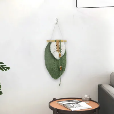 Art Handmade Colorful Feather Tapestry Ethnic Style Wall Decoration DIY Material Package Macrame Kit for Hotel Room Home Decor