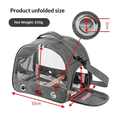 Parrot Outdoor Carrier Bird Bag Portable Travel Cage Waterproof Foldable Nylon with Anti-Escape Design for Small Pets