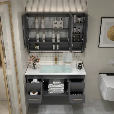 Modern Contemporary Bathroom Cabinets Bathroom Vanity with Mirror Wash Basin High Quality Storage Solution New and Popular Style
