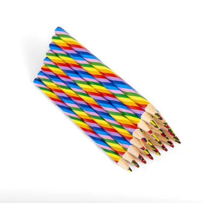 High Quality Hexagonal Thick Multicolor Pencils Set Oil Base Colored Rainbow Colors Student Gift for Kids