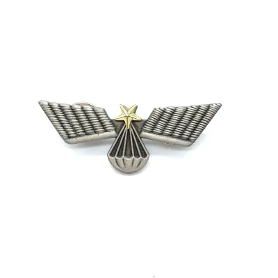 Hot Sale Custom Antique Finish Metal Wings Badge Pin with butterfly Clutch Backing