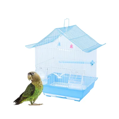 Metal Bird Cage Pet Bird House Parrot Canary Budgie Cage With Stand Feeder Cup Tray Portable Outdoor Indoor Bird Breeding Cage