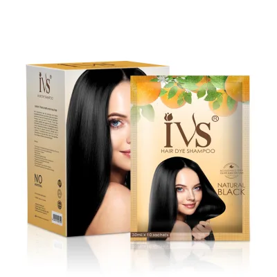 IVS Free Sample OEM/ODM Herbal Without Ammonia Non Allergic PPD Free Noni White to Black Hair Color Shampoo Bulk