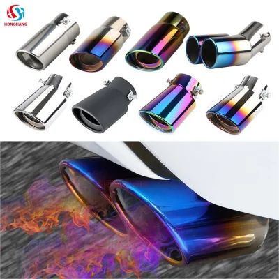 Factory Wholesale Universal Car Exhaust Muffler Tip Tail Pipe Bolt Fixation Stainless Steel Muffler Car Exhaust Tail Tip