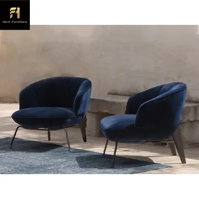Custom Comfortable Leather Fabric Upholstered Wood Metal Armchair Leisure Chair for Living Room Bedroom Hotel or Apartment