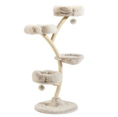 Modern Cat Tree 59 X 59 X 155 Cm, Scratching Post with Plush and Sisal, Furniture for Cats, Post with Play Ball