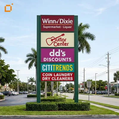 Wholesale Pylon Sign Custom LED Illuminated Outdoor Monument Signage High Visibility Brand Tower for Car Dealerships